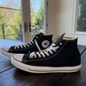 Converse Black and White High-Top Athletic Shoes